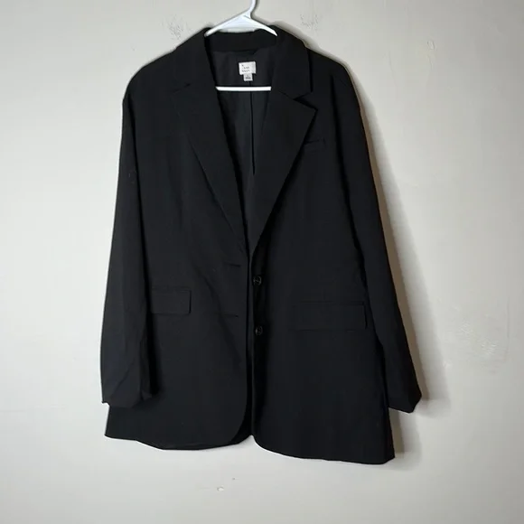 NEW A NEW DAY Black Oversized Boyfriend Blazer Jacket women size Medium - Picture 2 of 8